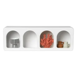 4 vakkenkast Zaha organic - MDF - wit - 20x60x15 cm