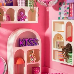 4 vakkenkast Zaha organic - MDF - wit - 20x60x15 cm