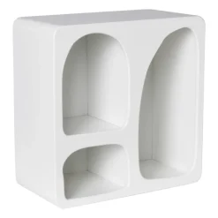 3 vakkenkast Zaha organic - MDF - wit - 30x30x15 cm