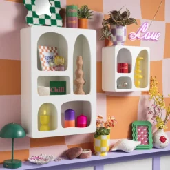 3 vakkenkast Zaha organic - MDF - wit - 30x30x15 cm