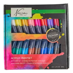 Acrylverf - 18 kleuren - 25x25x3 cm