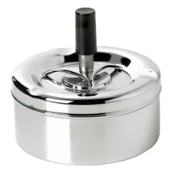 Asbak met drukknop - chroom