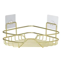 Badkamerrek hoek - goudkleurig - 21.5x21.5x10 cm