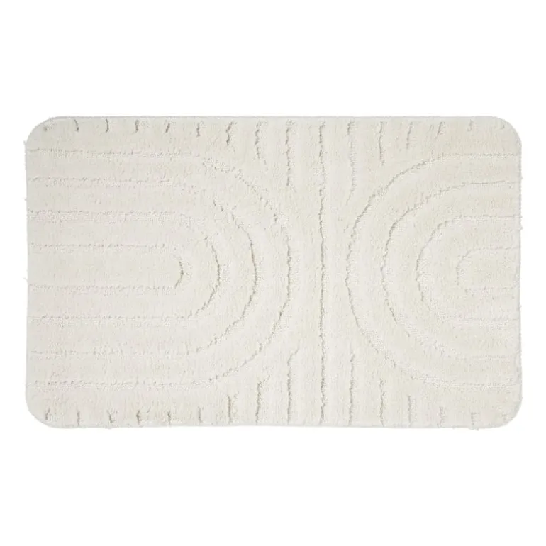 Badmat Lijnen - wit - 50x70 cm