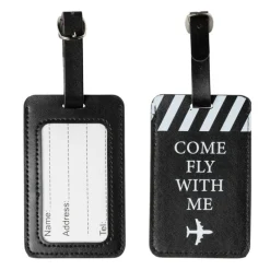 Bagagelabel - zwart - 10.5x6.5x0.2 cm