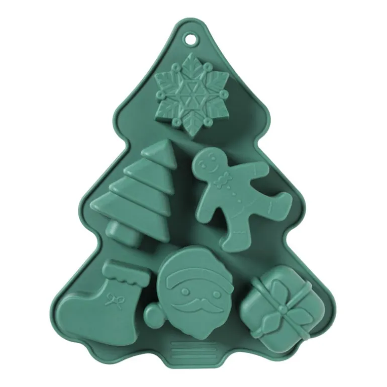 Bakvorm kerstfiguren - groen - 22x18x2.5cm