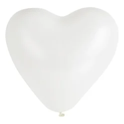 Ballonnen hartvorm - wit - 6 stuks