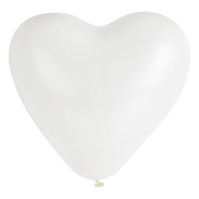 Ballonnen hartvorm - wit - 6 stuks