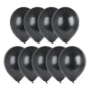 Ballonnen metallic - zwart - set van 9