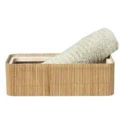 Bamboe kistje met deksel Jesse - 6x20x10 cm - naturel