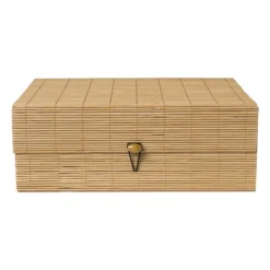 Bamboe kistje met deksel Moos - 10x27x20 cm - naturel