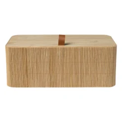Bamboe kistje met deksel Jesse - 10x27x15.5 cm - naturel