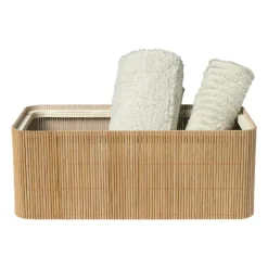 Bamboe kistje met deksel Jesse - 10x27x15.5 cm - naturel