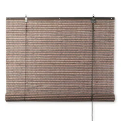 Bamboe rolgordijn - donkerbruin - 150x180 cm