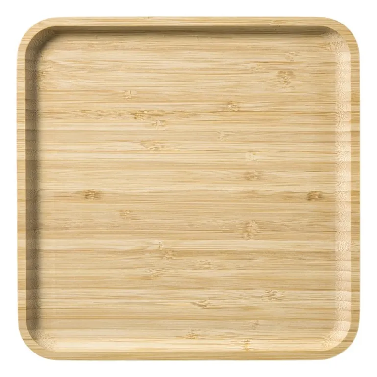 Bamboe tray vierkant - bruin - 1.8x24.5x24.5 cm