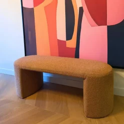 Bank Sara bouclé - bruin - 45x120x44 cm