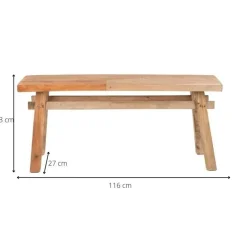 Bankje recycle Ubud - hout - 116 cm