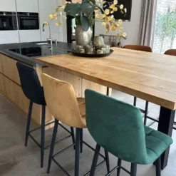 Barkruk velvet - oker - 100x50x41.5 cm