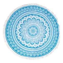 Beachplaid rondo indian blue - blauw - 145 cm