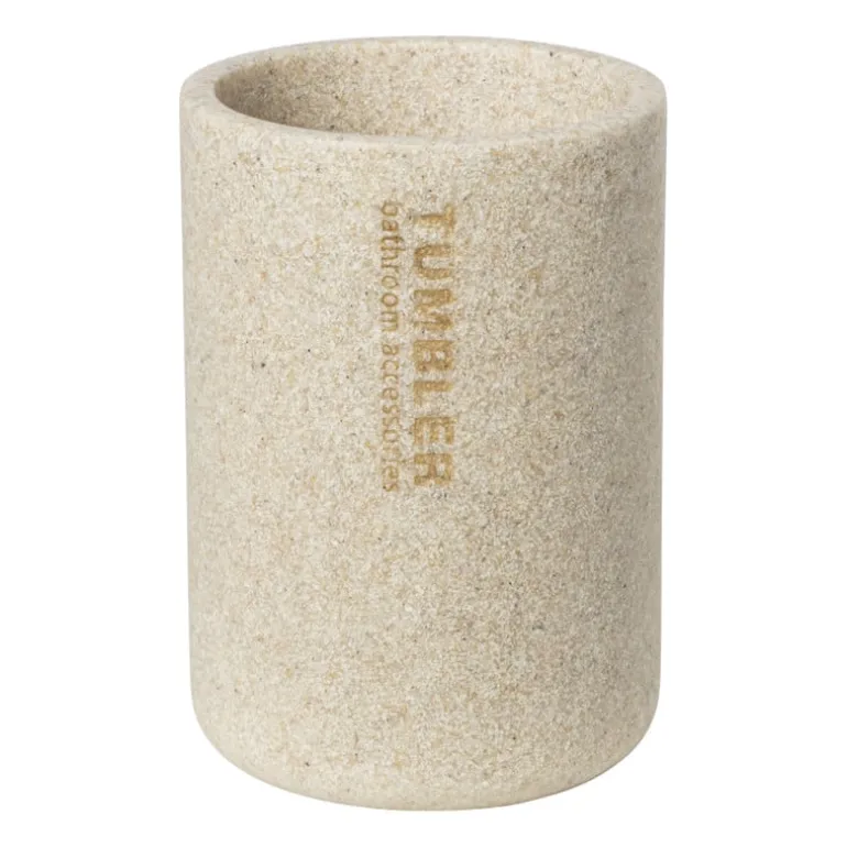 Beker sand - beige - ø8x11.5 cm