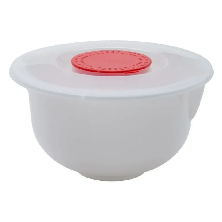 Beslagkom met deksel - 24 cm - wit