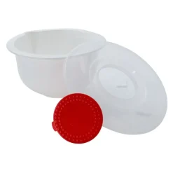 Beslagkom met deksel - 24 cm - wit