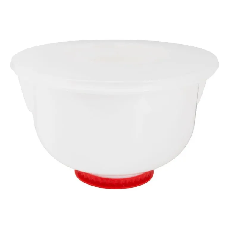 Beslagkom met deksel - 24 cm - wit