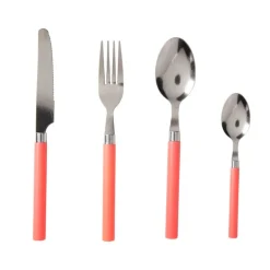 Bestekset - metaal - koraal - set van 16