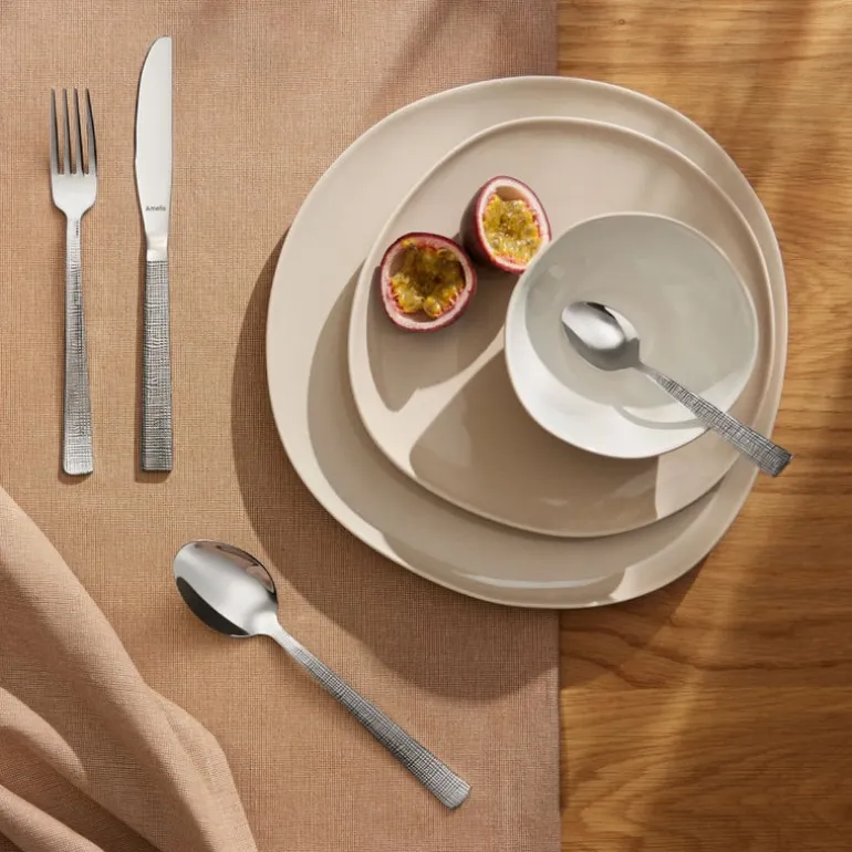 Bestekset Amefa Linen - zilverkleurig - 24-delig - 6 persoons