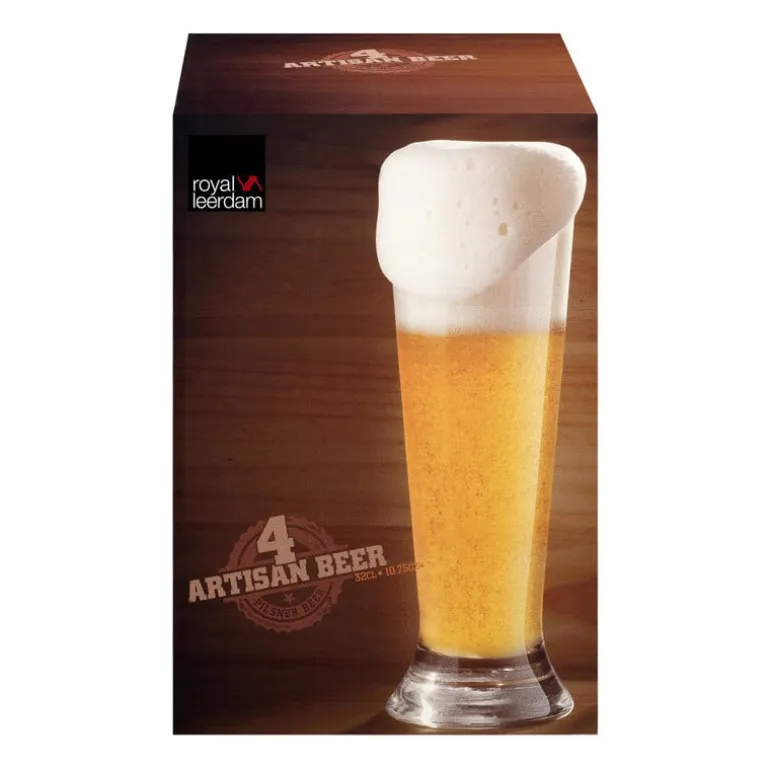 Bierglazen op voet - 37 cl - set van 4