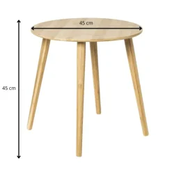 Bijzettafel bamboe Manou - naturel - ø45x45 cm