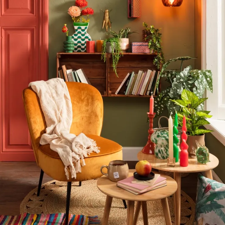 Bijzettafel bamboe Manou - naturel - ø45x45 cm