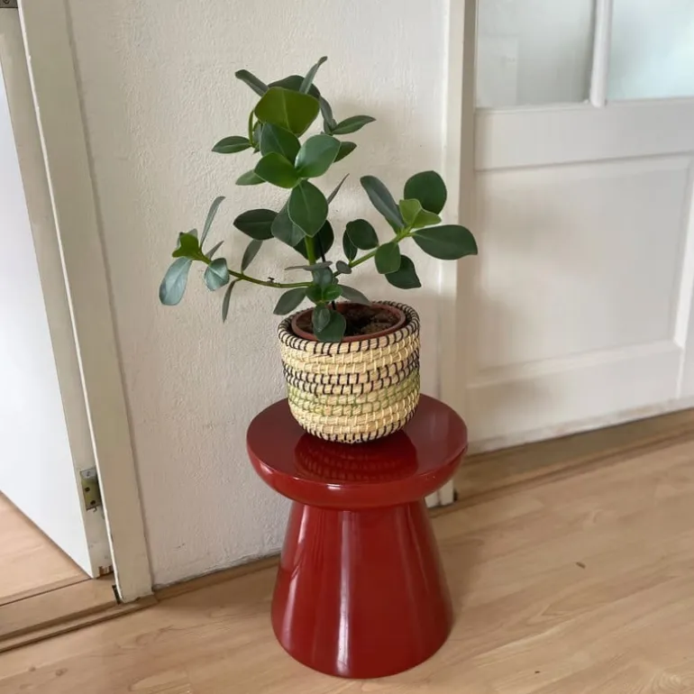 Bijzettafel Calvin - bordeauxrood - ø35x35 cm