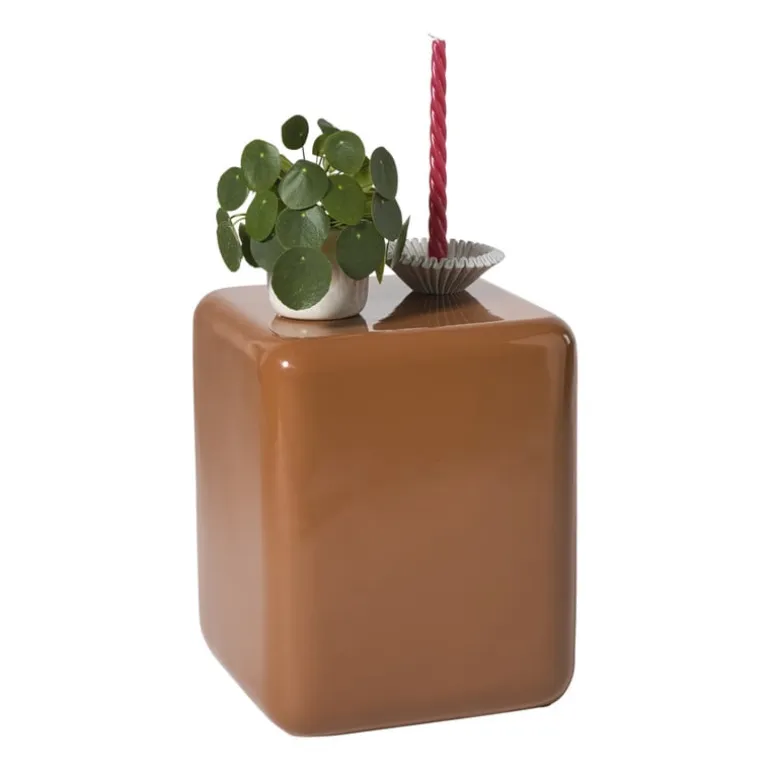 Bijzettafel carre - terra - 40x33x33 cm