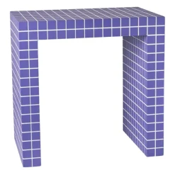 Bijzettafel checks - paars - 48x48x32 cm