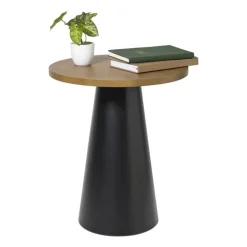 Bijzettafel Chico - bruin/zwart - ø39.5x48.5 cm