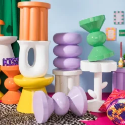 Bijzettafel conisch - geel - ø50x40