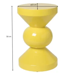 Bijzettafel diabolo - geel - ø33x50 cm