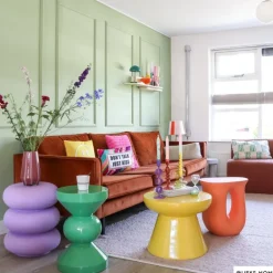 Bijzettafel diabolo - groen - ø33x50 cm