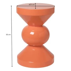 Bijzettafel diabolo - peach - ø33x50 cm