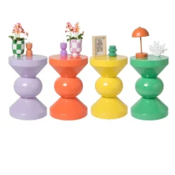 Bijzettafel diabolo - peach - ø33x50 cm