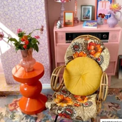 Bijzettafel diabolo - peach - ø33x50 cm