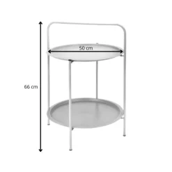 Bijzettafel grijs - metaal - ø50x66 cm