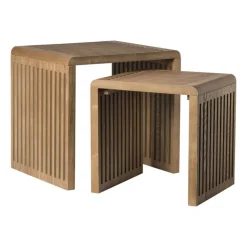 Bijzettafel Japandi groot - bruin - 40x42x35 cm