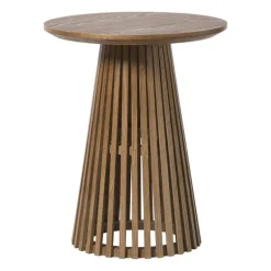 Bijzettafel Japandi rond - bruin - ø40x50 cm