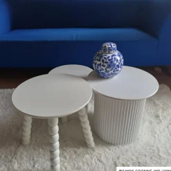 Bijzettafel Julia - wit - ø40x40 cm