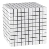 Bijzettafel kubus checks - wit - 30x30x30 cm