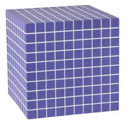 Bijzettafel kubus checks - paars - 30x30x30 cm