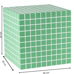 Bijzettafel kubus checks - groen - 30x30x30 cm