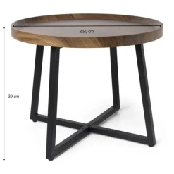 Bijzettafel Max - MDF/metaal - ø50x39 cm